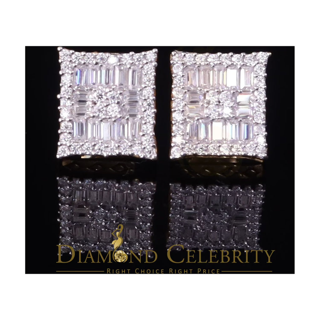 925 Silver Moissanite Baguette Stud Earrings T3093
