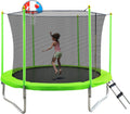 8FT 10FT 14FT 15FT 16FT Trampoline with Safety Enclosure Net, Basketball Hoop and Ladder U56289