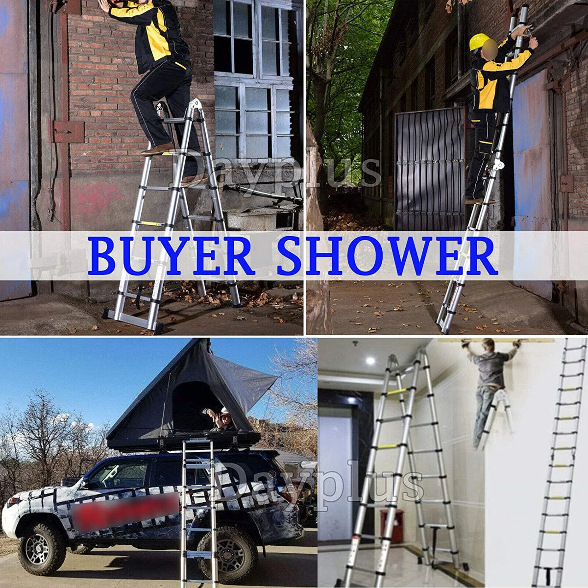 16.5FT Telescoping Ladder A-Frame Folding Ladder B971