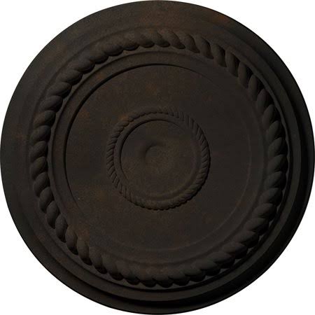 19 5/8x22OD x 1 1/2x22P Rope Ceiling Medallion, Hand-Painted Rust L155