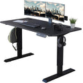 Rustic Brown Black Frame Electric Standing Desk 48 x 24 Inches Y8963