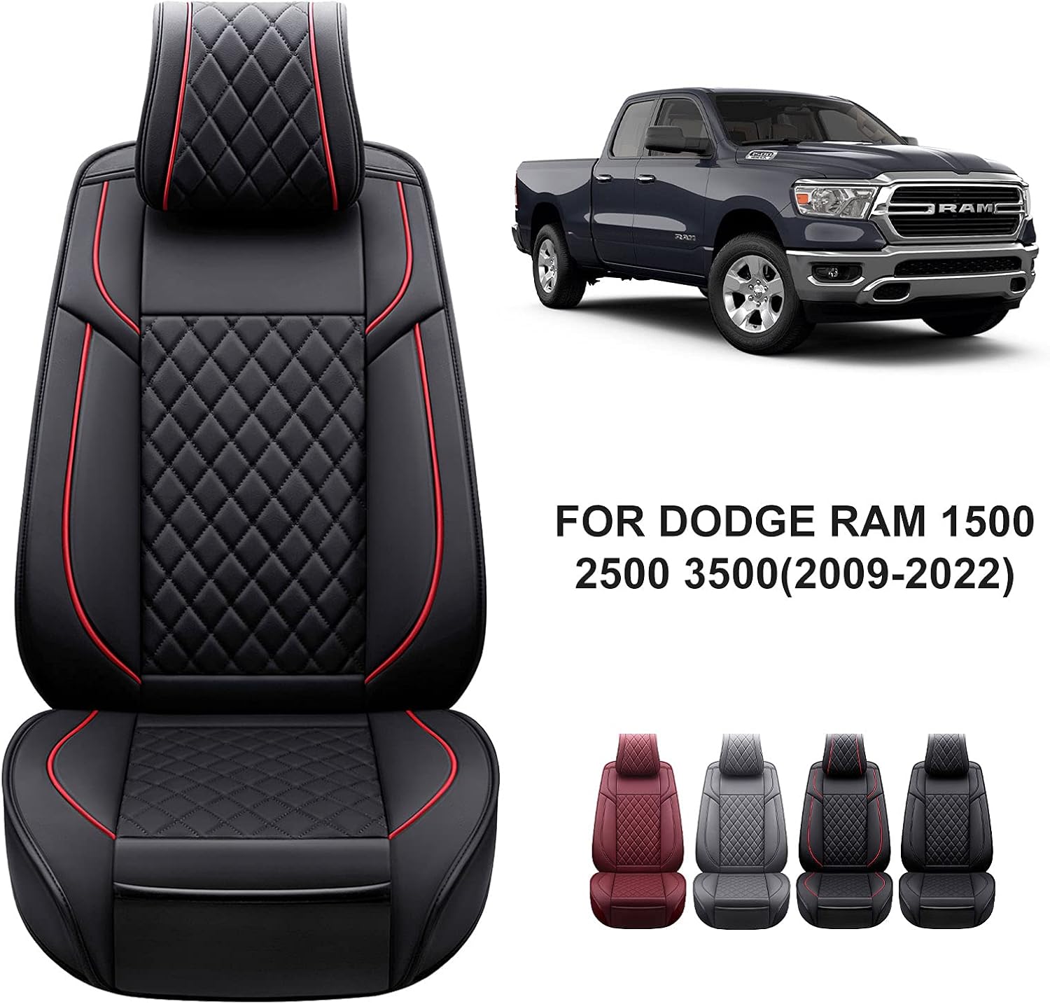 Grey Waterproof Leather Truck Seat Covers Full Set E858230