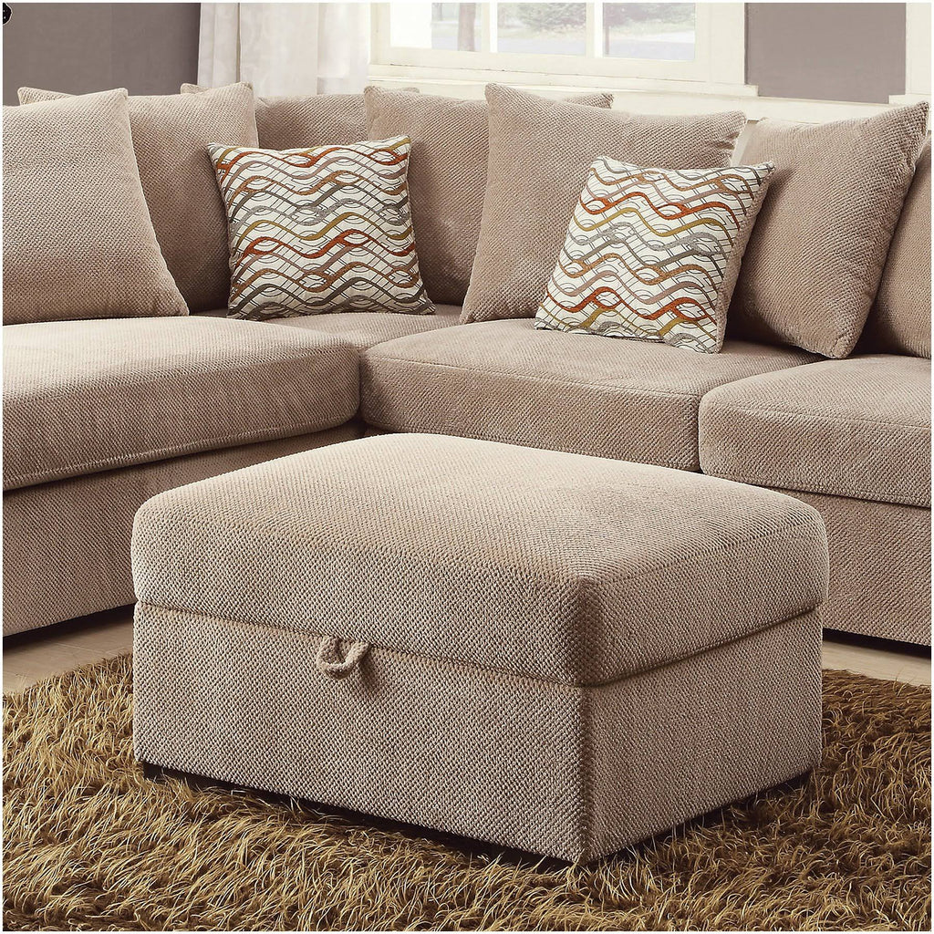 Taupe Storage Ottoman E47642