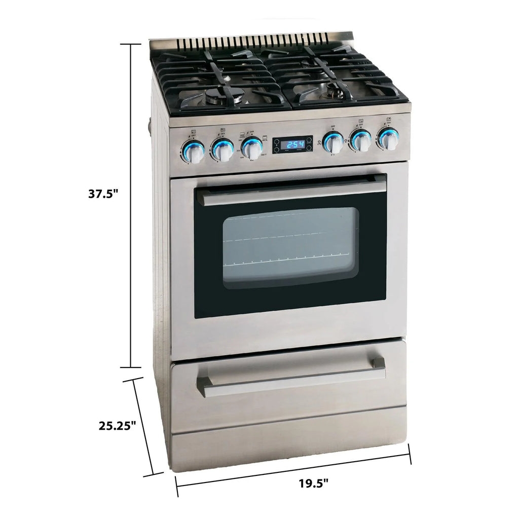 24" Gas Range Oven in Stainless Steel J165