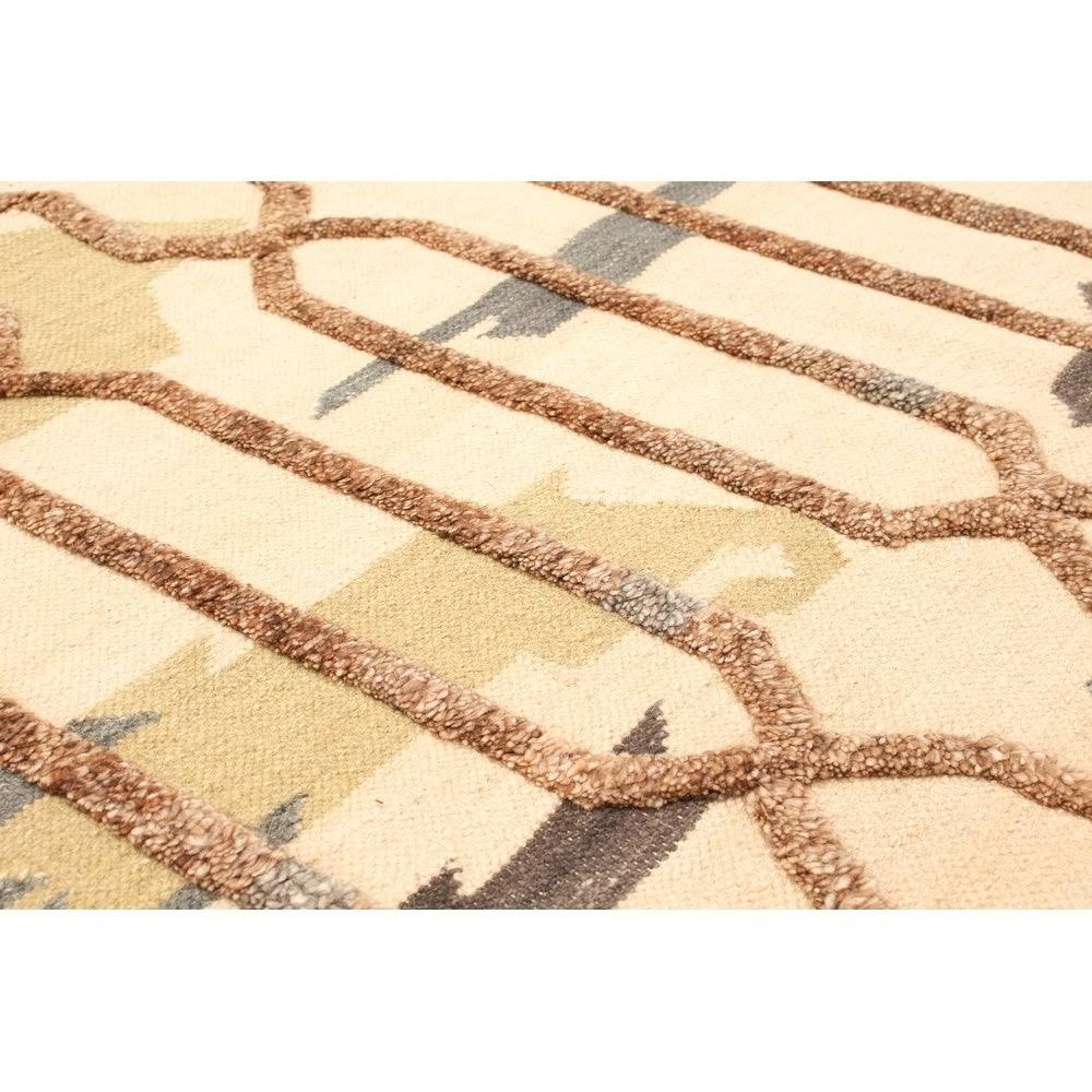 Ivory Wool Kilim Rug B176442