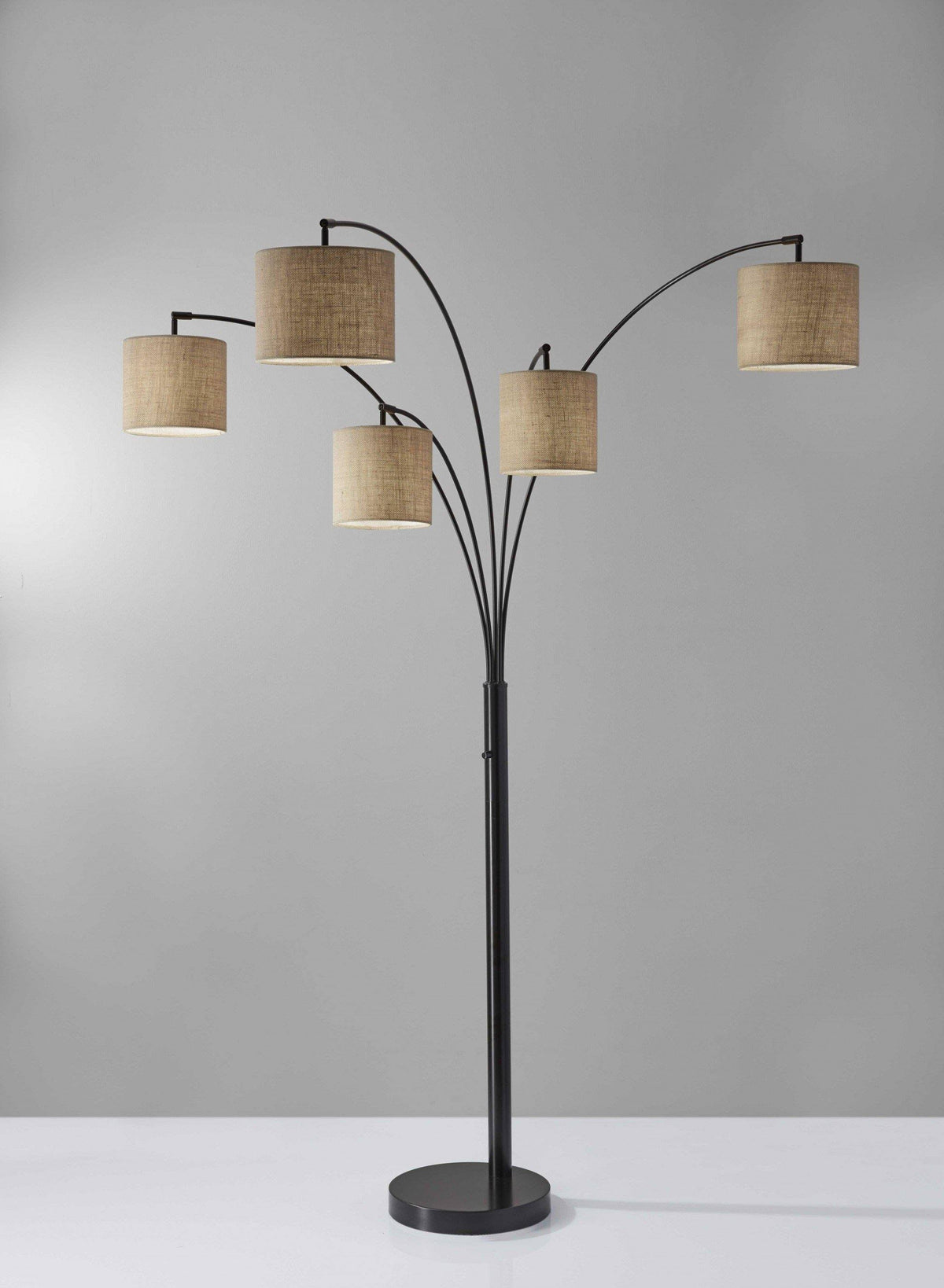 Brushed Steel Metal 5-Arm Arc Lamp V534