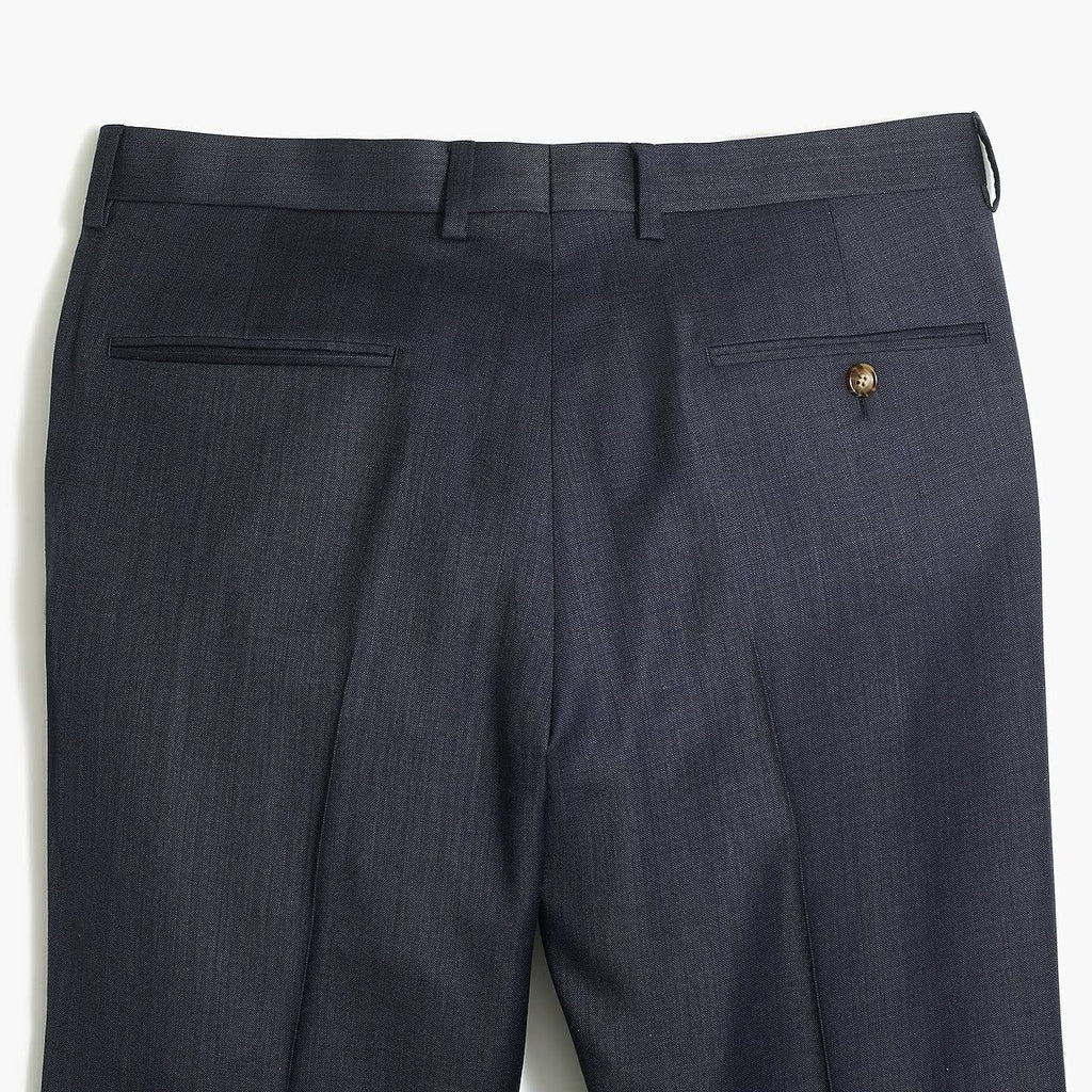 Navy Blue Slim Worsted Wool Suit Pant S547