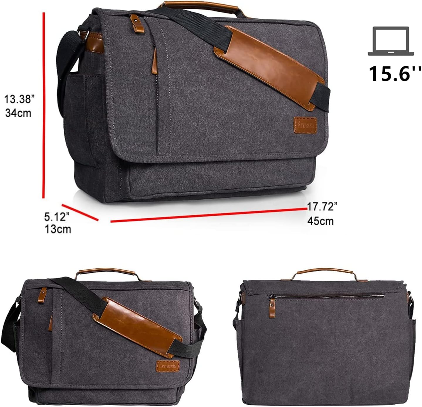 Water-resistance Canvas Laptop Messenger Bag W516