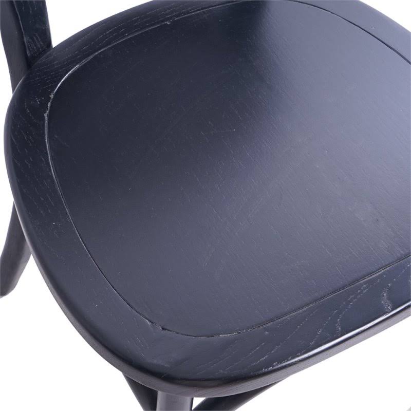 Matte Black Elm Wood Dining Chair Set of 2 B23262