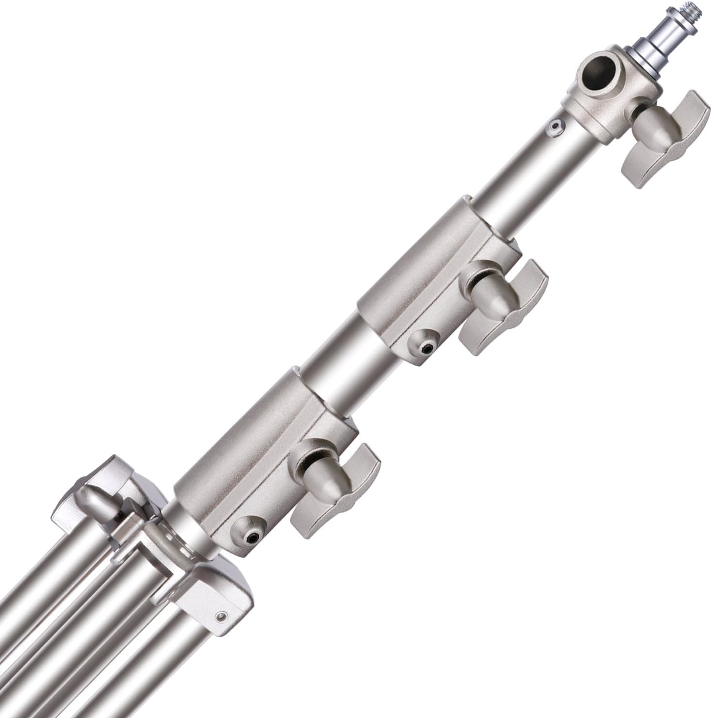 2 Pieces 260cm Stainless Steel Light Stand Kit with 1/4" to 3/8" Adapter L6366