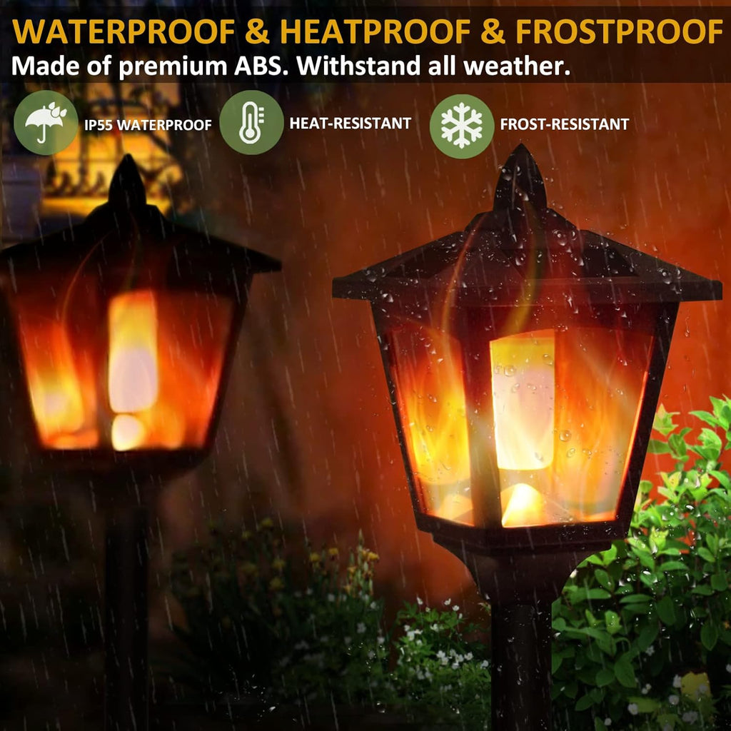 Solar Torch Light with Flickering Flame, IP55 Waterproof Solar Powered - 4 Pack S2741