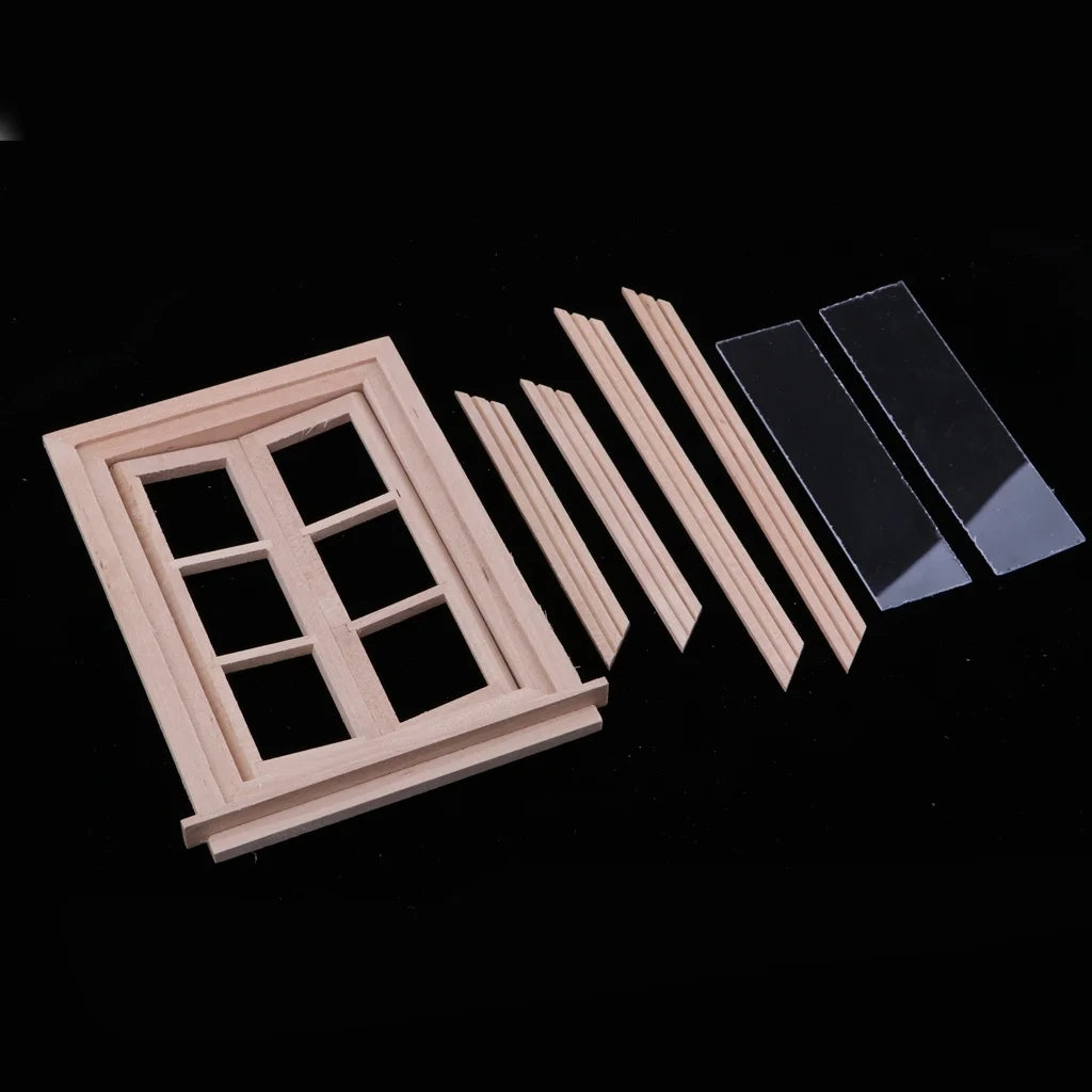 6 Pane Unpainted Wood Double Window Frame DIY Kits W924
