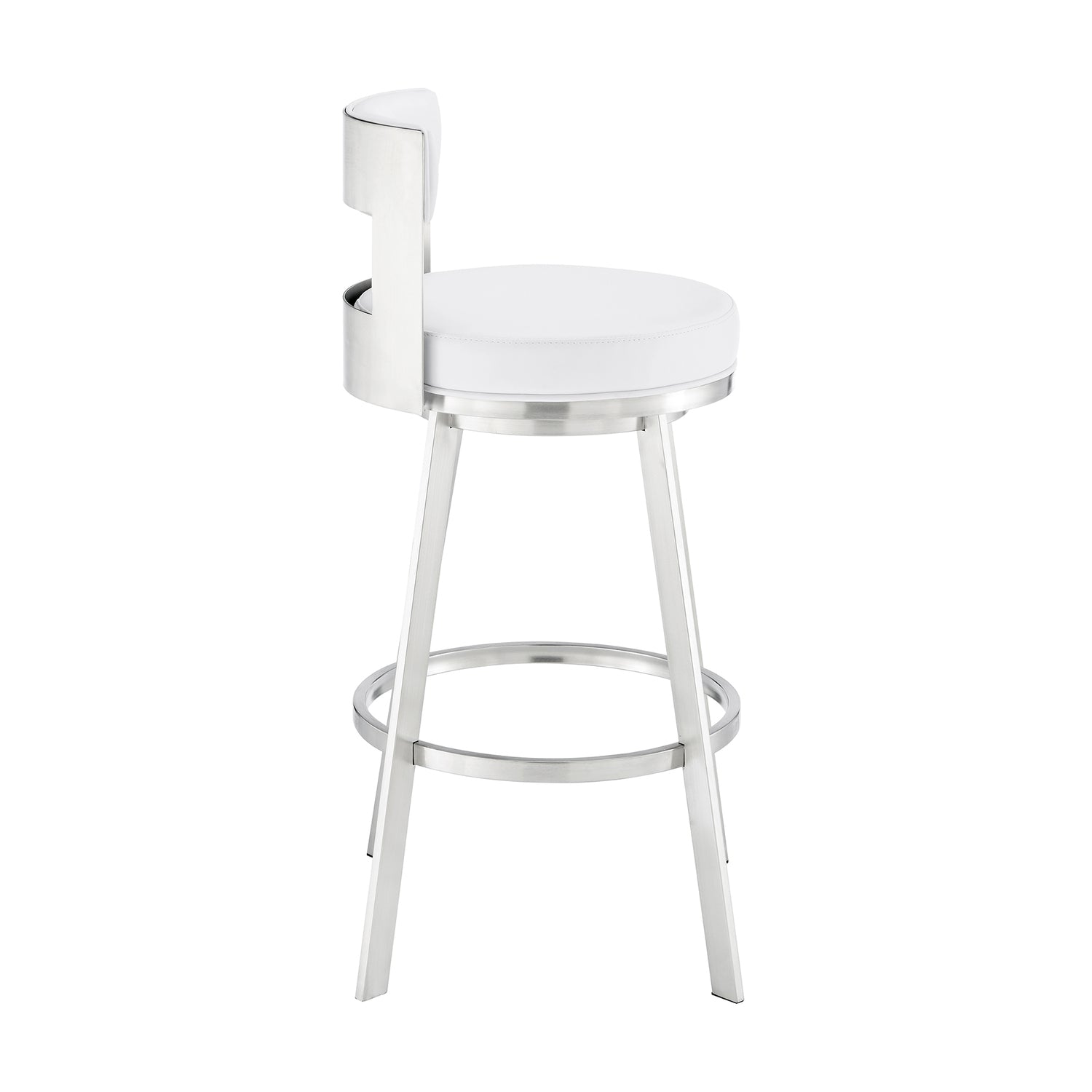 Swivel Faux Leather/Metal Counter Stool in Black/Chrome D23447