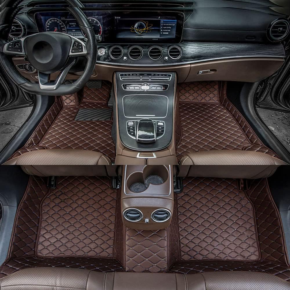 Black-Purple All Weather Non-Slip Leather Car Floor Mats R59348