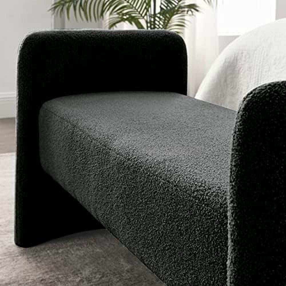 Black Velvet Ottoman Bench S55115