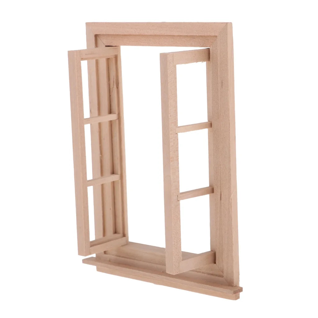 6 Pane Unpainted Wood Double Window Frame DIY Kits W924