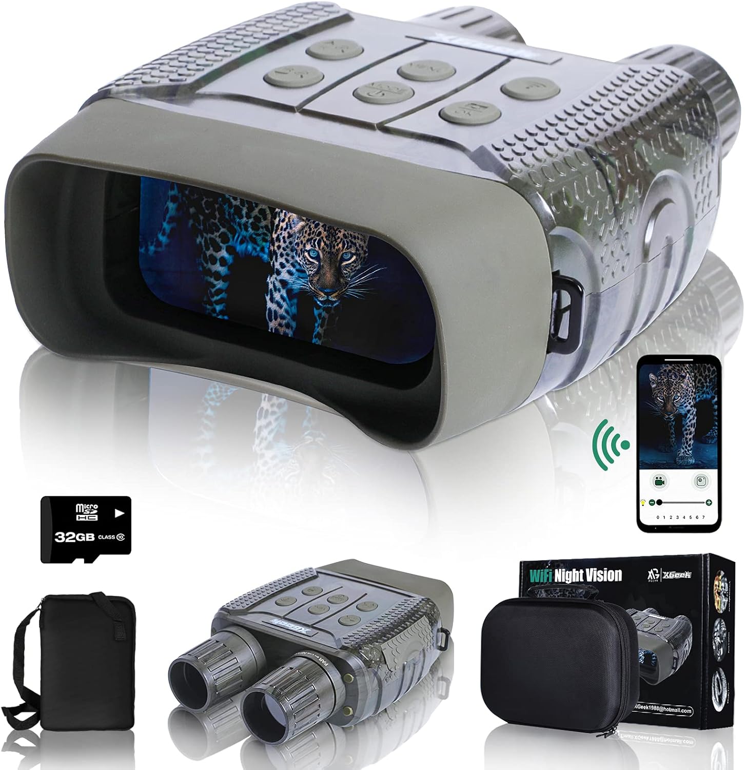 Night Vision Digital Goggles Scopes Binoculars with WiFi, 4X Zoom, 32G TF Card G793158