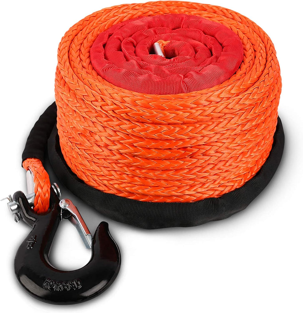 Synthetic Winch Rope with Hook and Sleeve Protection P978