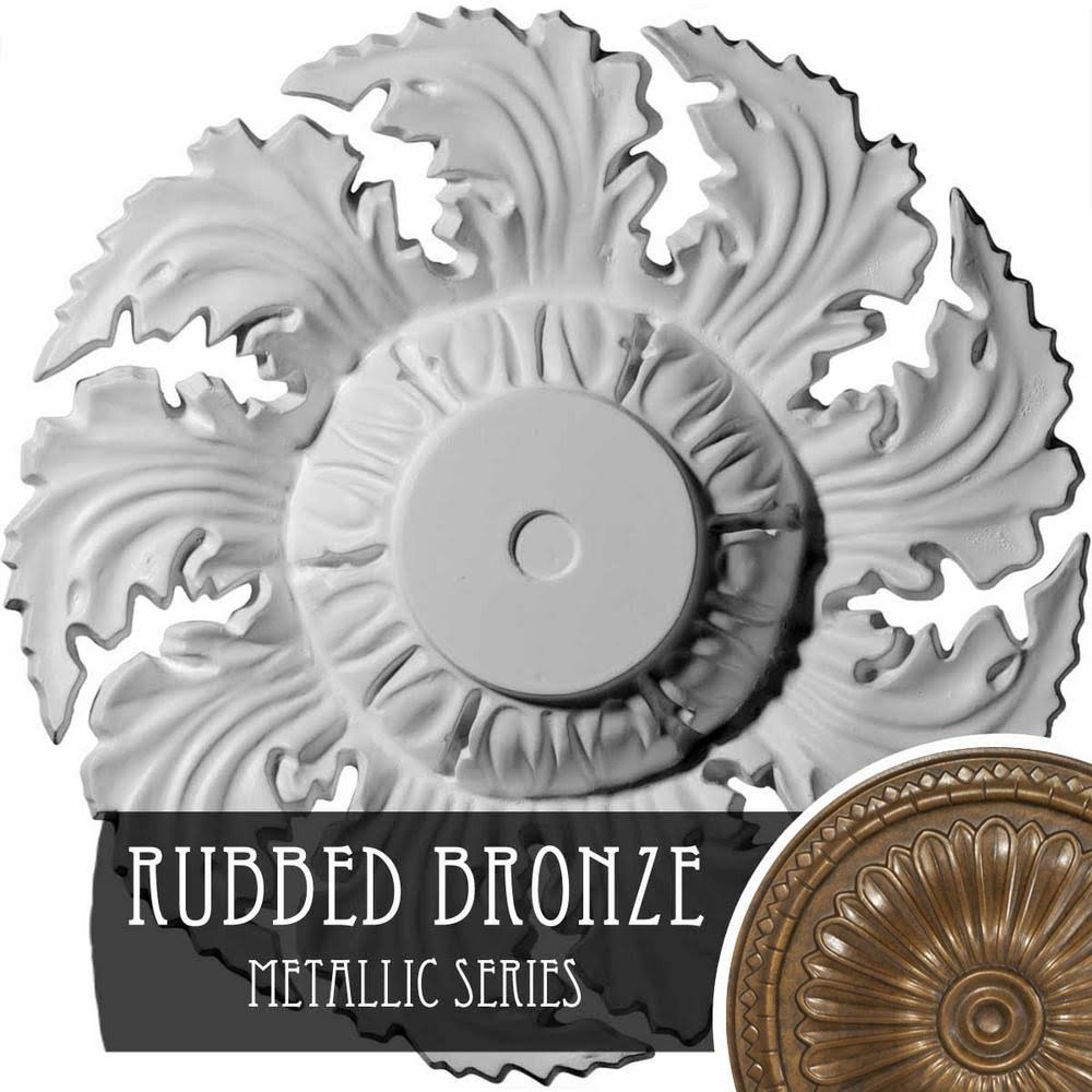 14 5/8x22OD x 2 1/4x22P Ceiling Medallion Hand-Painted Rubbed Bronze Q1408