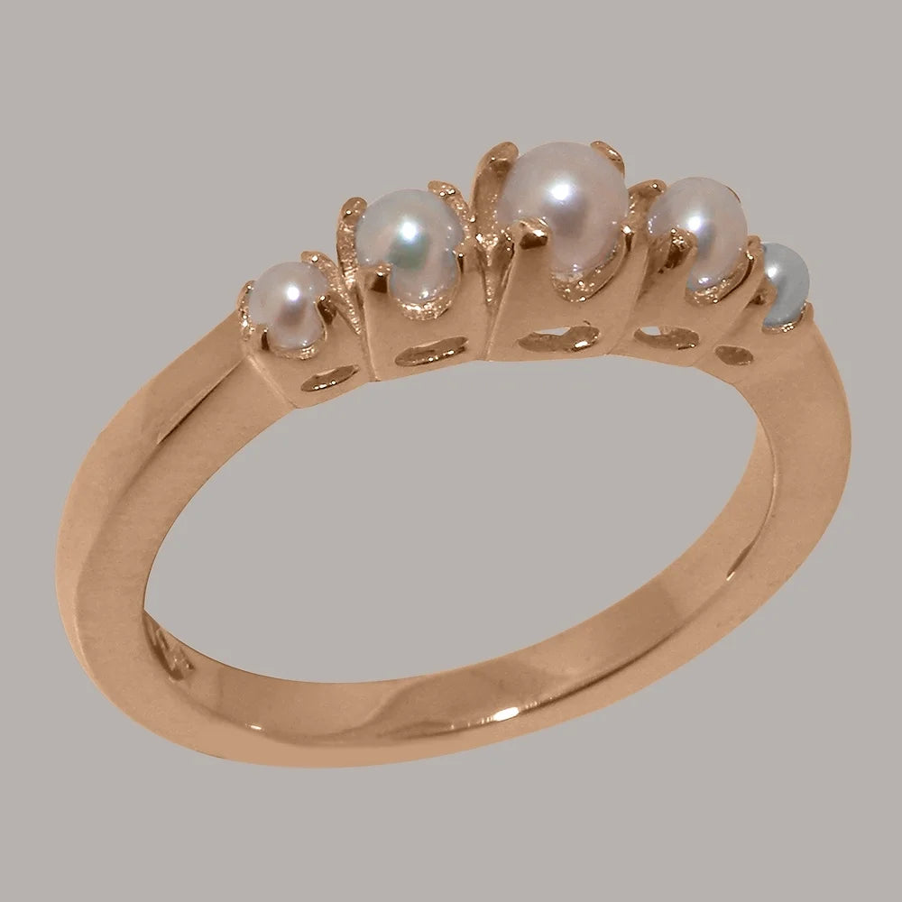 14k Rose Gold Cultured Pearl Ring I95545
