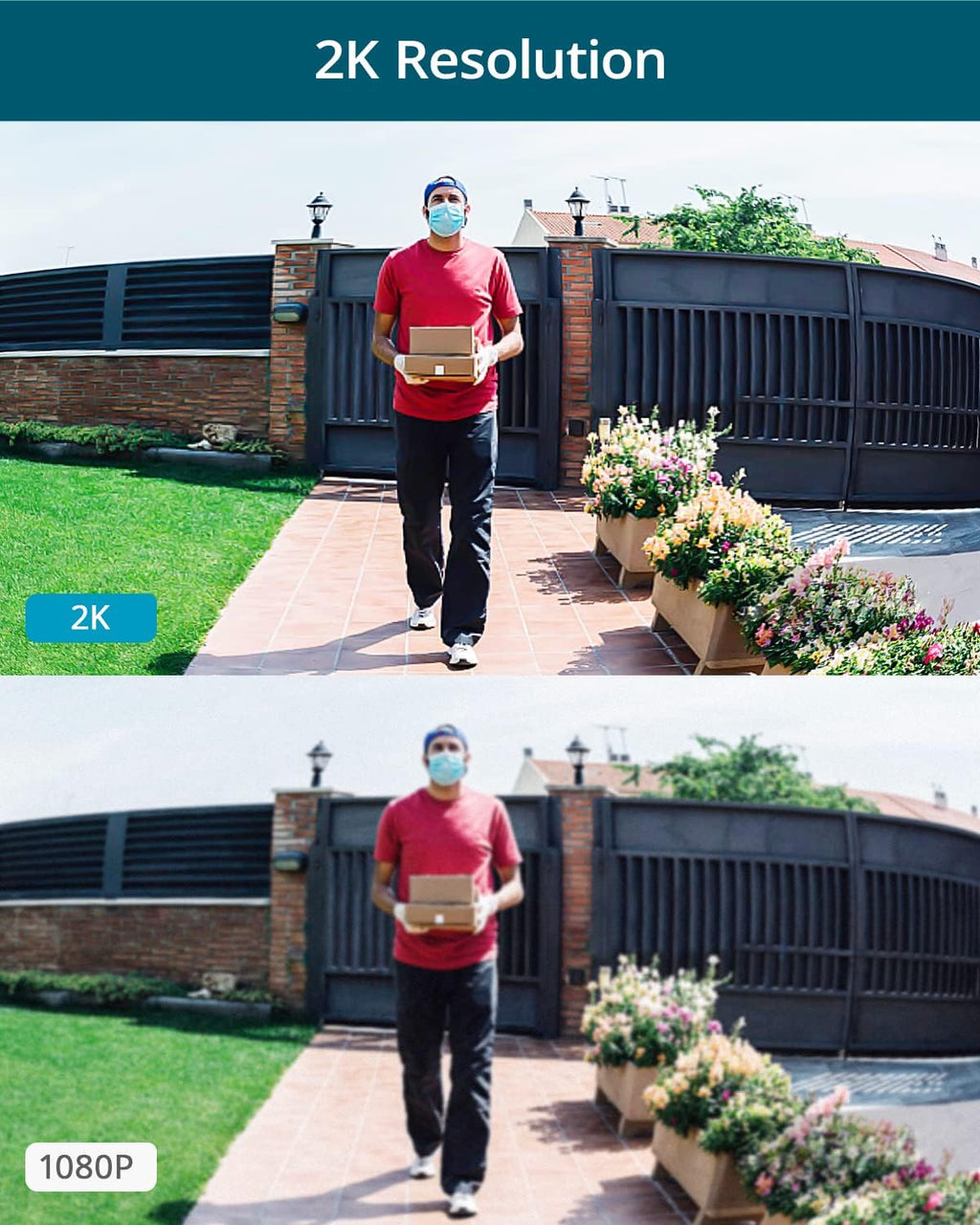 2K Wireless Battery-Powered Video Doorbell with Human Detection Y1132