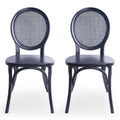 Matte Black Elm Wood Dining Chair Set of 2 B23262