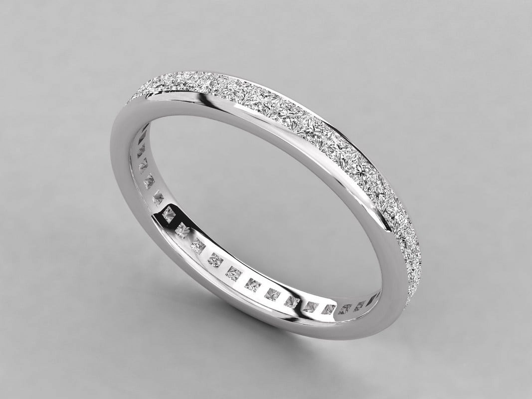 1.70MM Princess Cut Colorless Moissanite Eternity Band, 925 Silver Q679