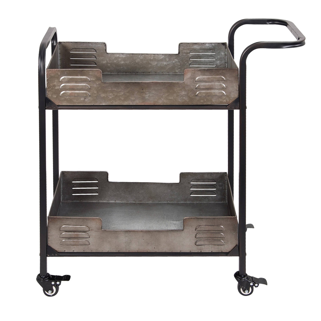 Rustic Metal Bar Cart F444665