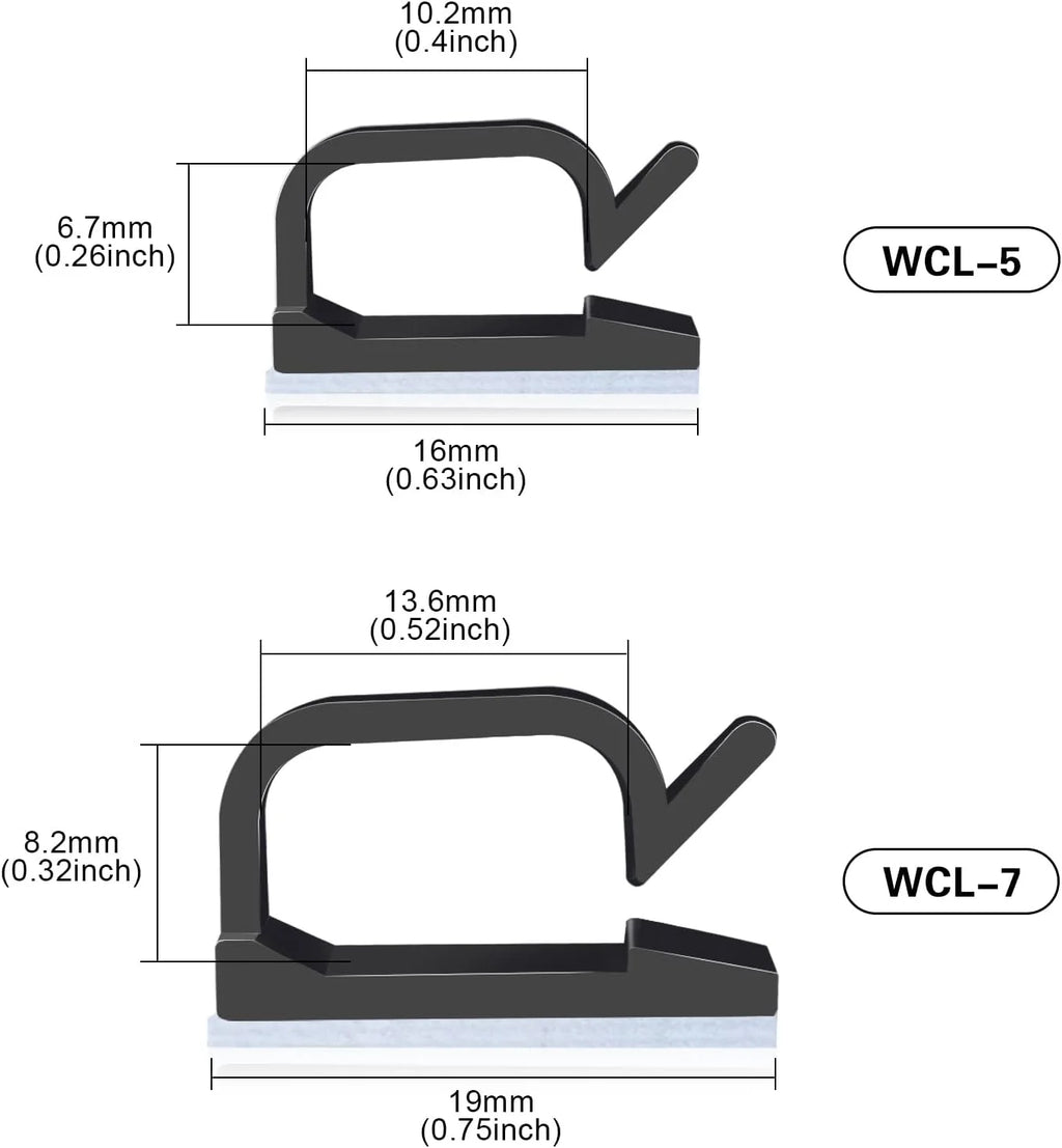120 PCS Black Adhesive Cable Wire Clips E196197