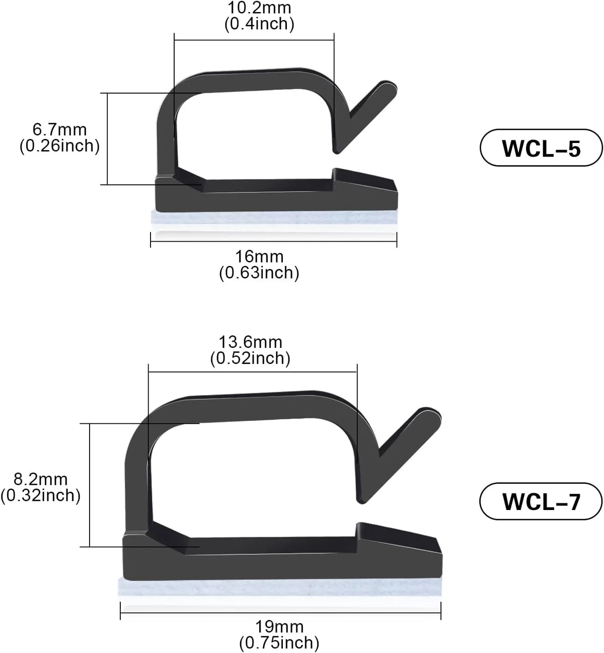 120 PCS Black Adhesive Cable Wire Clips E196197