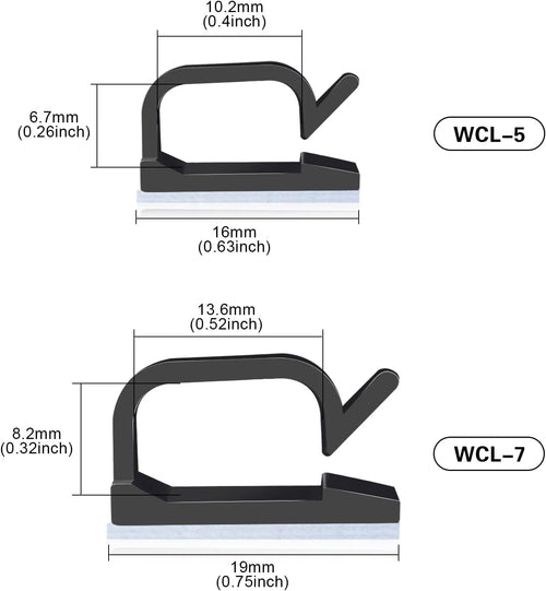 120 PCS Black Adhesive Cable Wire Clips E196197