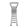 Attic Pull Down Ceiling Ladder Stairs Retractable Folding Extension Loft Stairs Ti-Mg Alloy White 31.5*39.37in Max. 10.5ft Height B135826