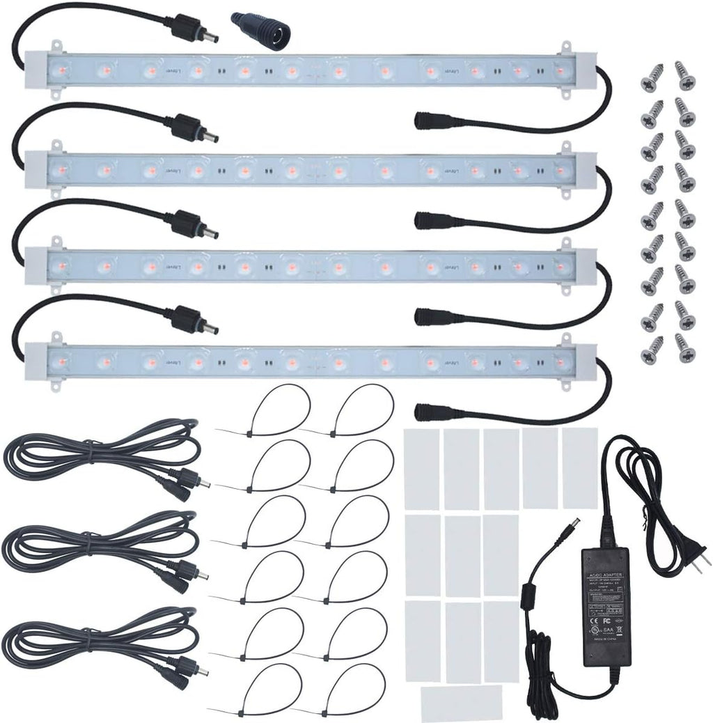 4 pcs 16 Inches LED Grow Light Strips with Extension Cables Y880112