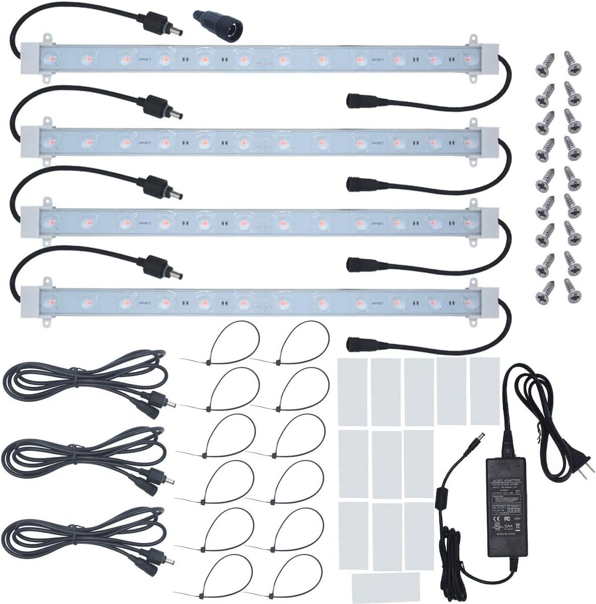 4 pcs 16 Inches LED Grow Light Strips with Extension Cables Y880112