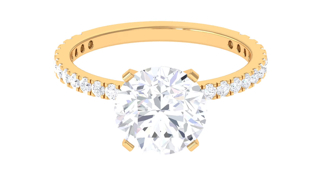14K Yellow Gold Moissanite Solitaire Engagement Ring K8507