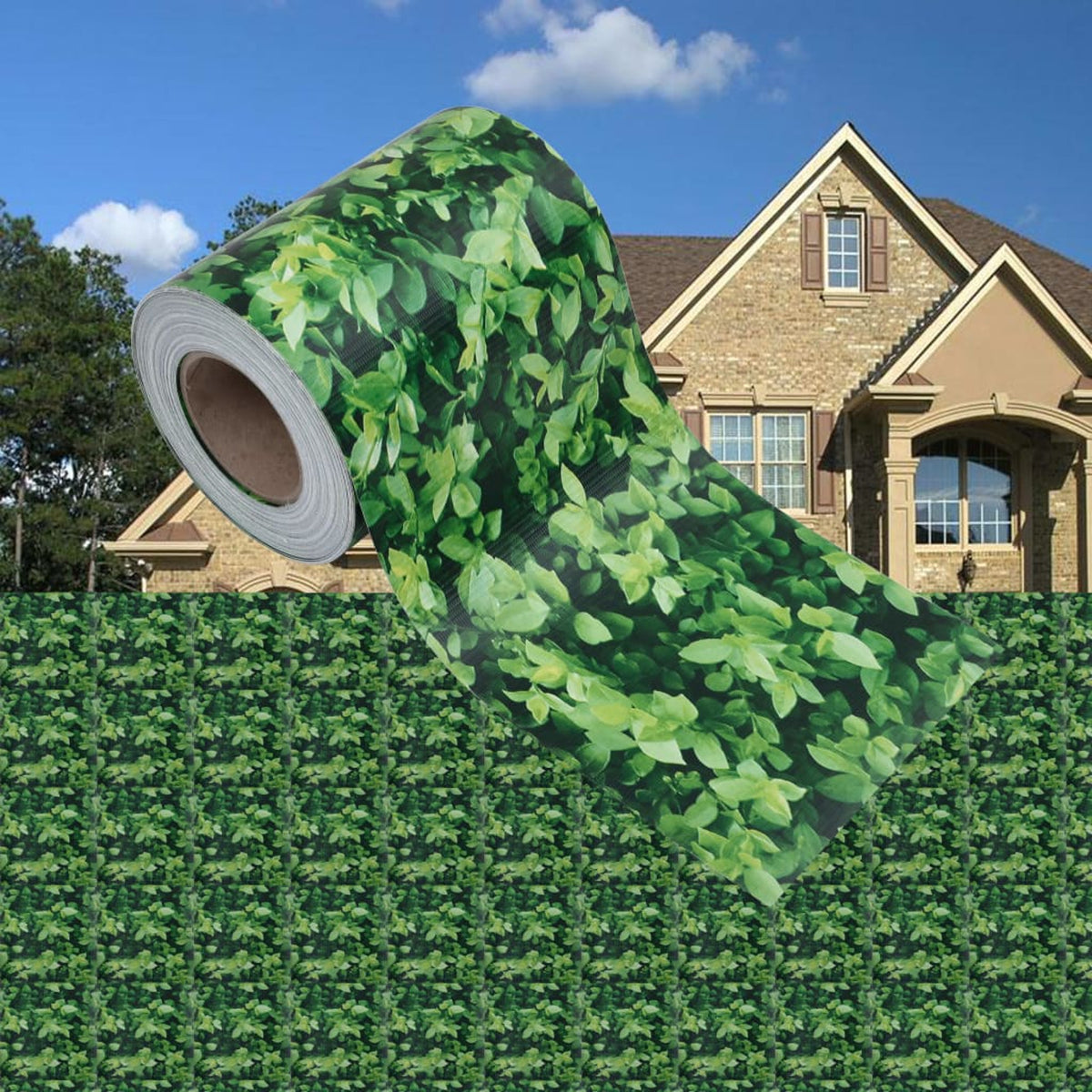 Green PVC Outdoor Privacy Screen with Clips 114.8 ft x 0.6 ft V8349