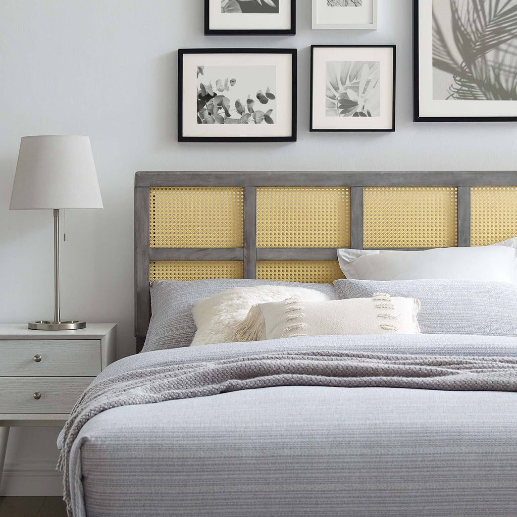 Gray Cane King Headboard D276