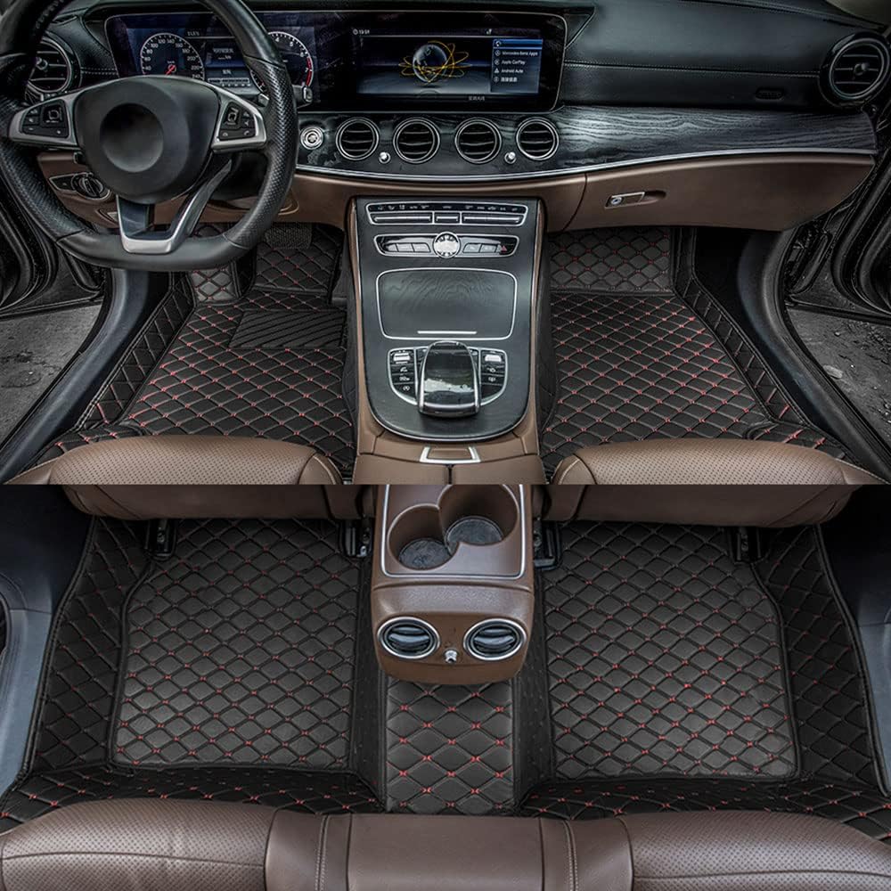 Black-Purple All Weather Non-Slip Leather Car Floor Mats R59348