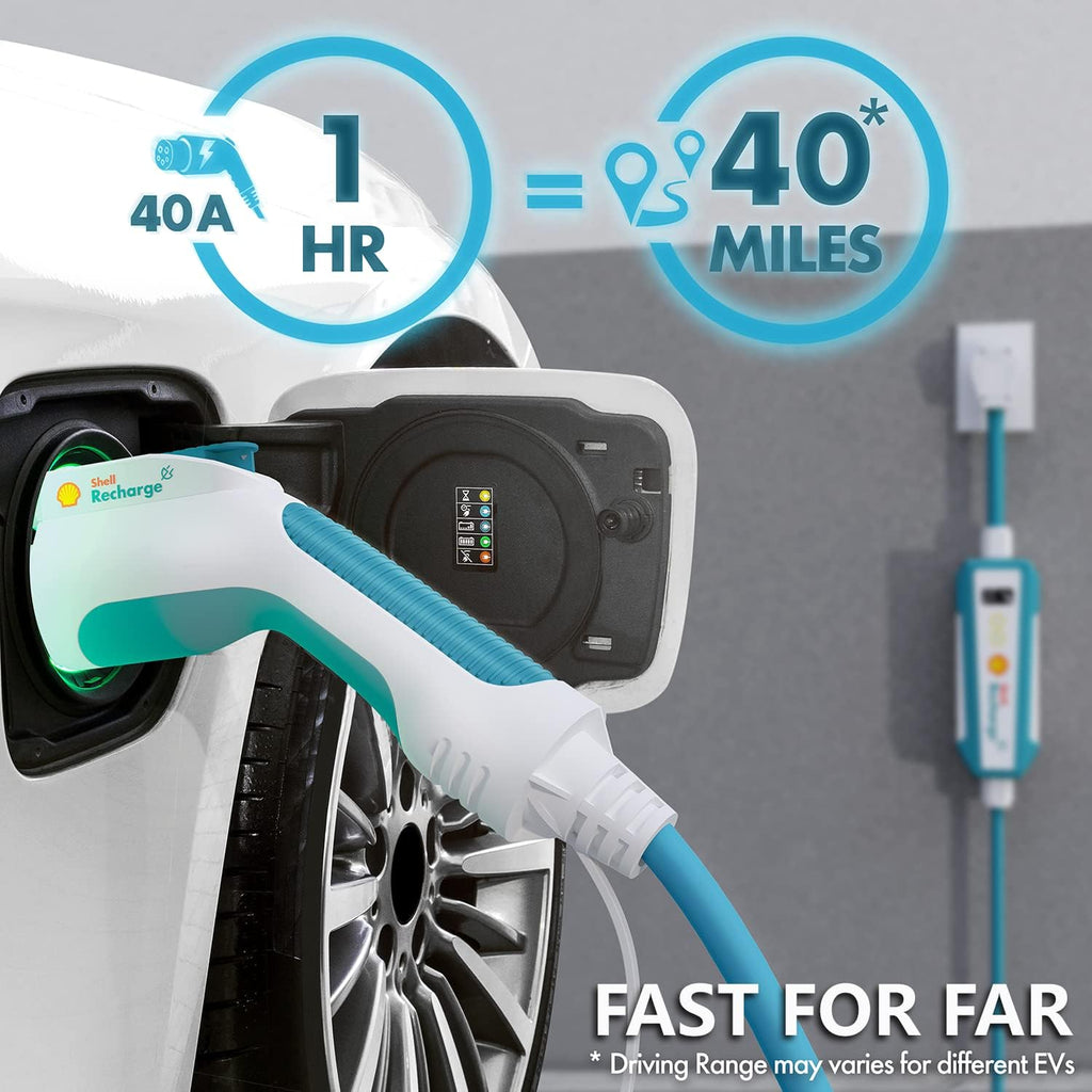 Electric Vehicle Charger Level 2 40 Amp 240V with 30ft Cable NEMA 14-50R Plug H7196