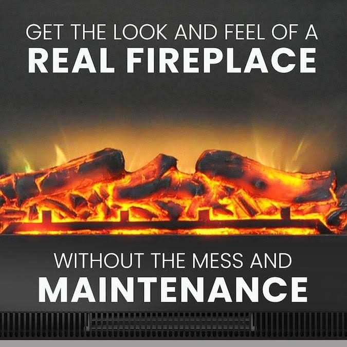 Mahogany Electric Fireplace with Built in Bookshelves Y8276