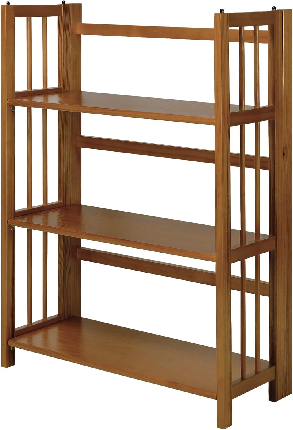 3-Shelf Folding Stackable Bookcase, Mahogany Q22663