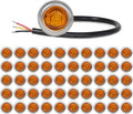Red LED Side Marker Indicator Lights with Chrome Bezel, 12V DC, Pack of 50 H3508
