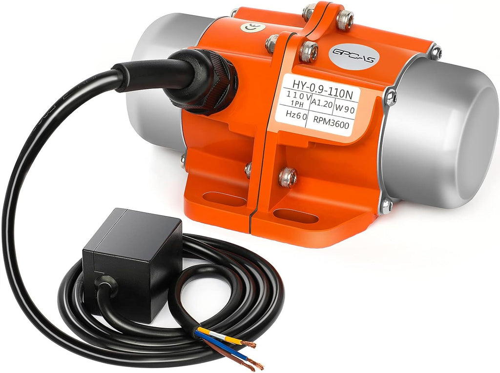 90W Concrete Vibrator Vibration Motor Single Phase AC 110V 3600RPM Aluminum Alloy Case Pack of 2 Q694007
