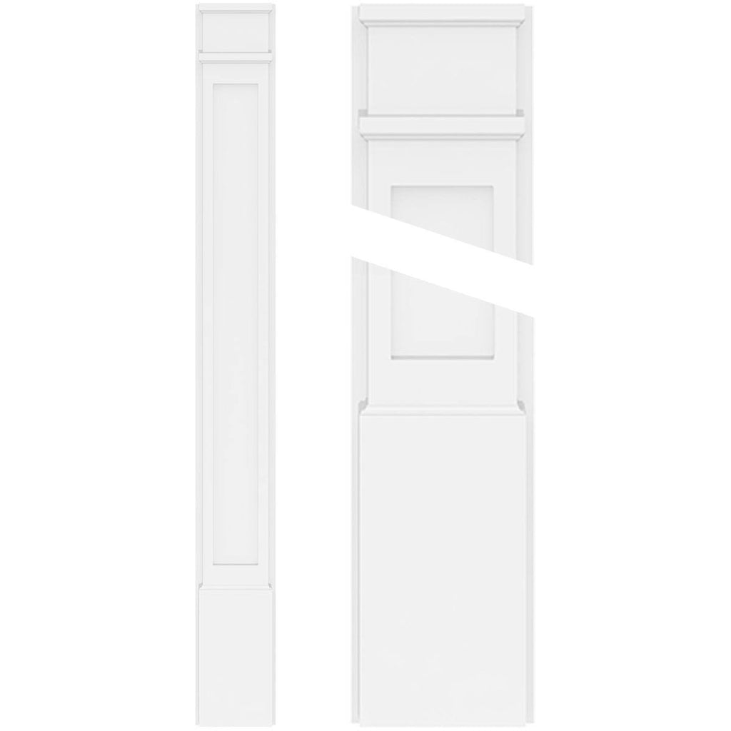 Flat Panel PVC Pilaster with Decorative Capital & Base (Pair) U8455