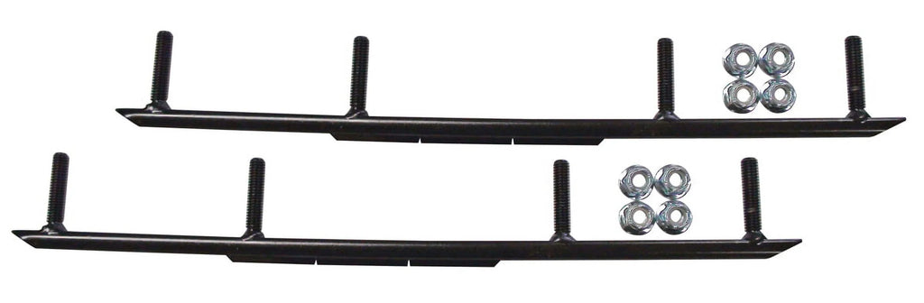 Green XCS Snowmobile Skis with 10" Round Bars Complete Kit A3345