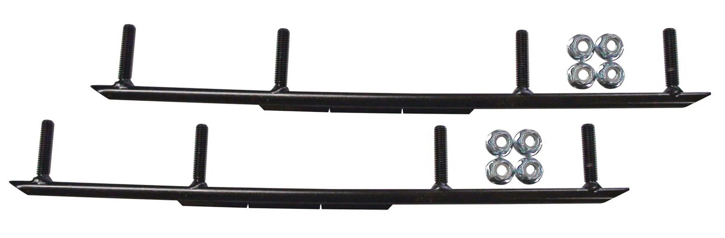 Green XCS Snowmobile Skis with 10" Round Bars Complete Kit A3345