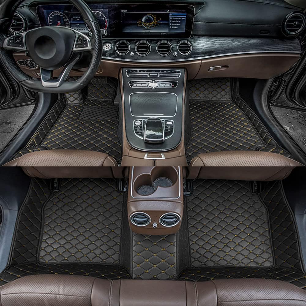 Black-Purple All Weather Non-Slip Leather Car Floor Mats R59348