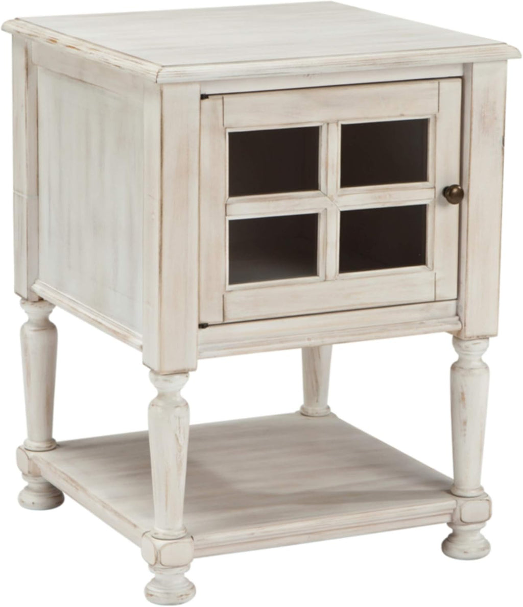 Teal & Brown Farmhouse Accent Cabinet End Table J297574