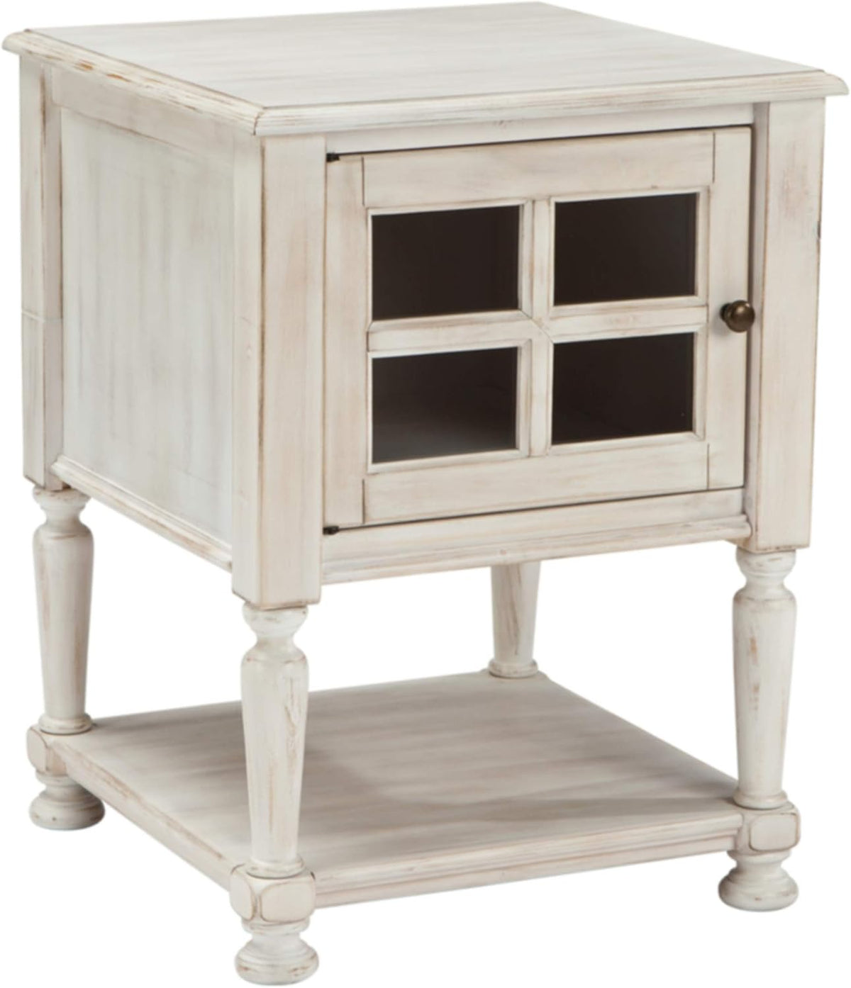 Teal & Brown Farmhouse Accent Cabinet End Table J297574