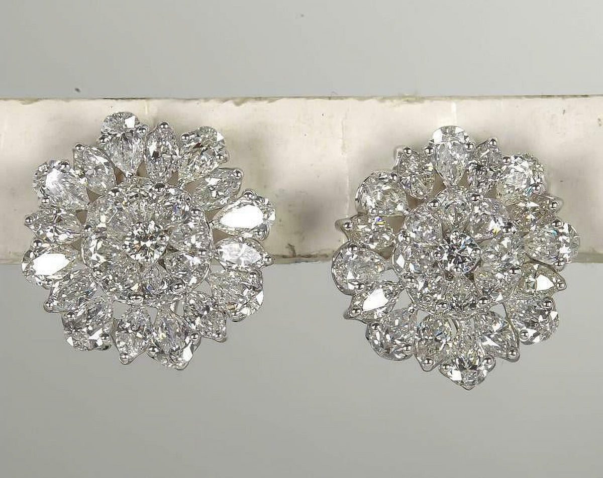 Platinum Button Earrings N4503
